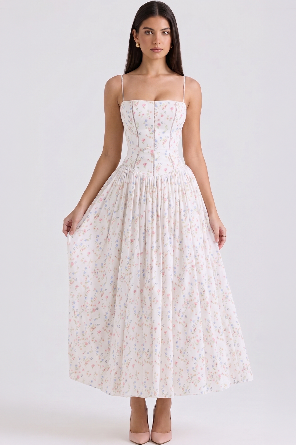 Vestido Modelador Camille - Branco Floral