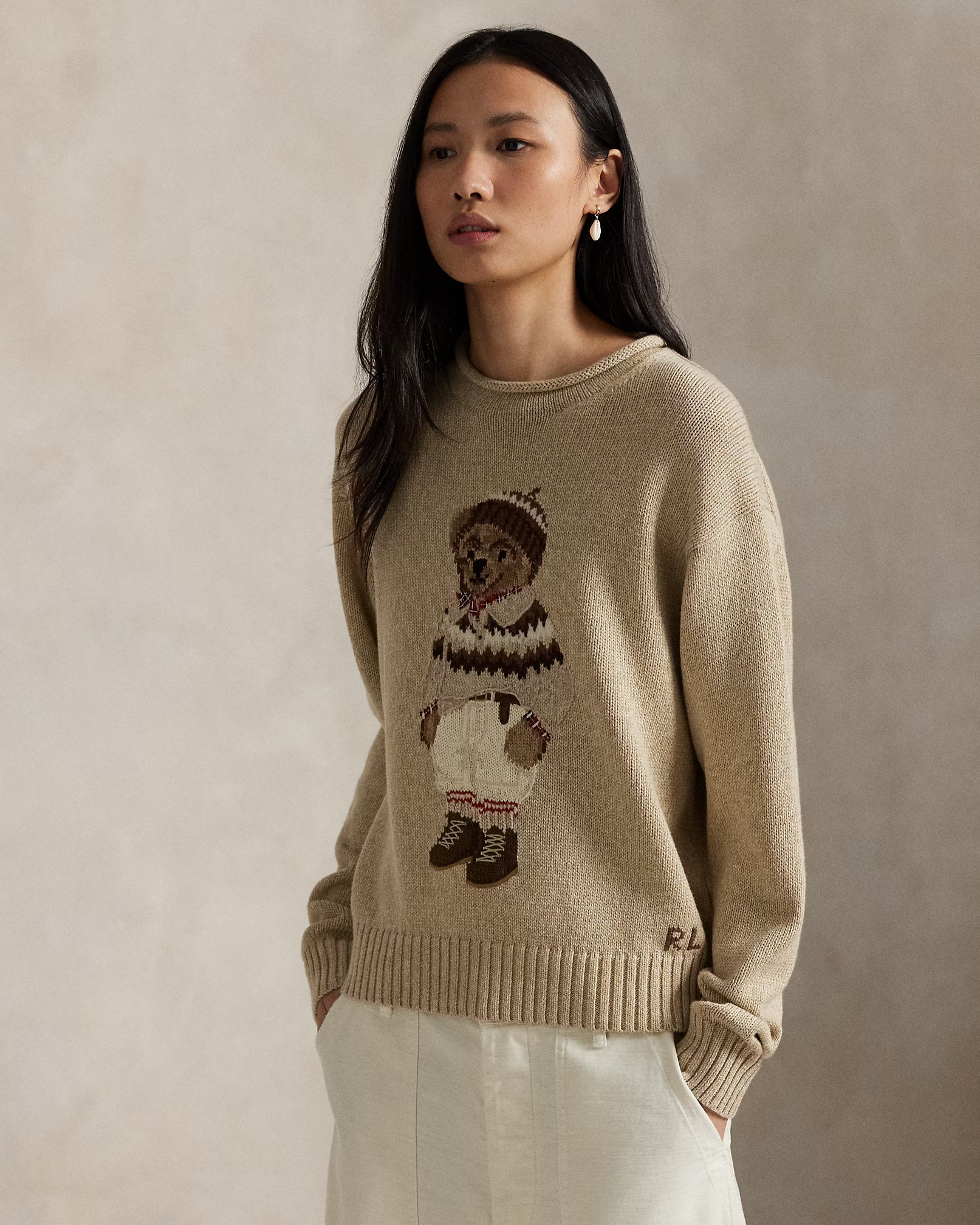 Suéter Ralph Lauren | Polo Bear Bege com Touca