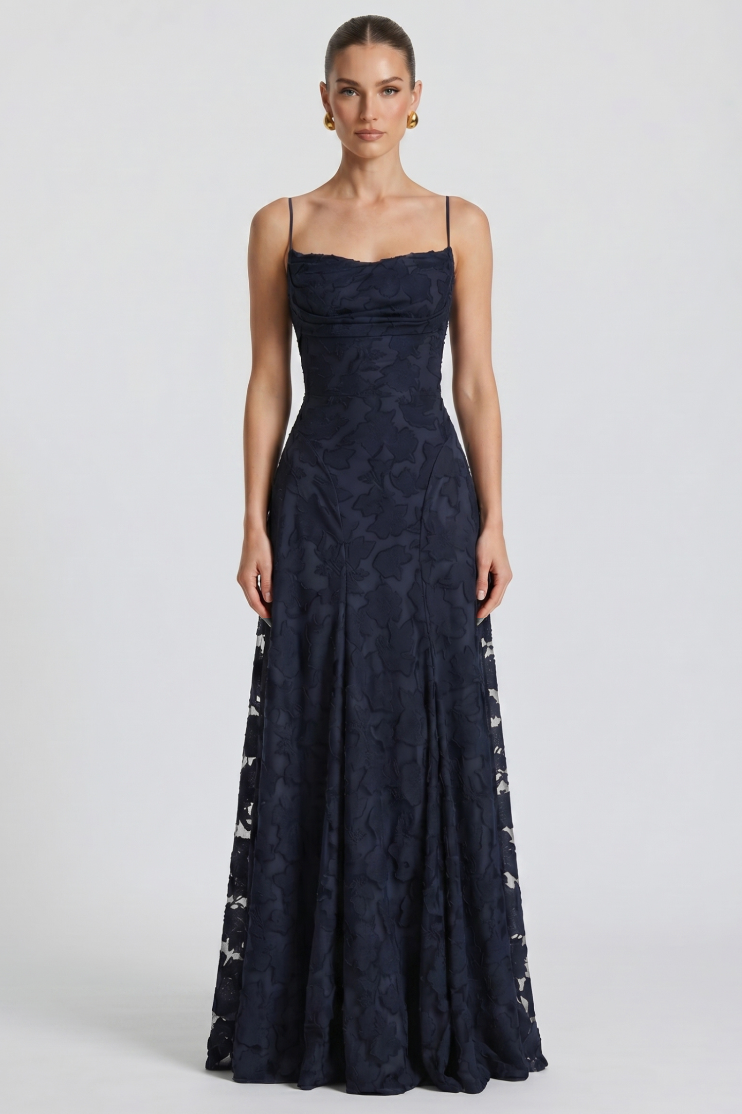 Vestido Longo Bustier Chris - Azul Marinho