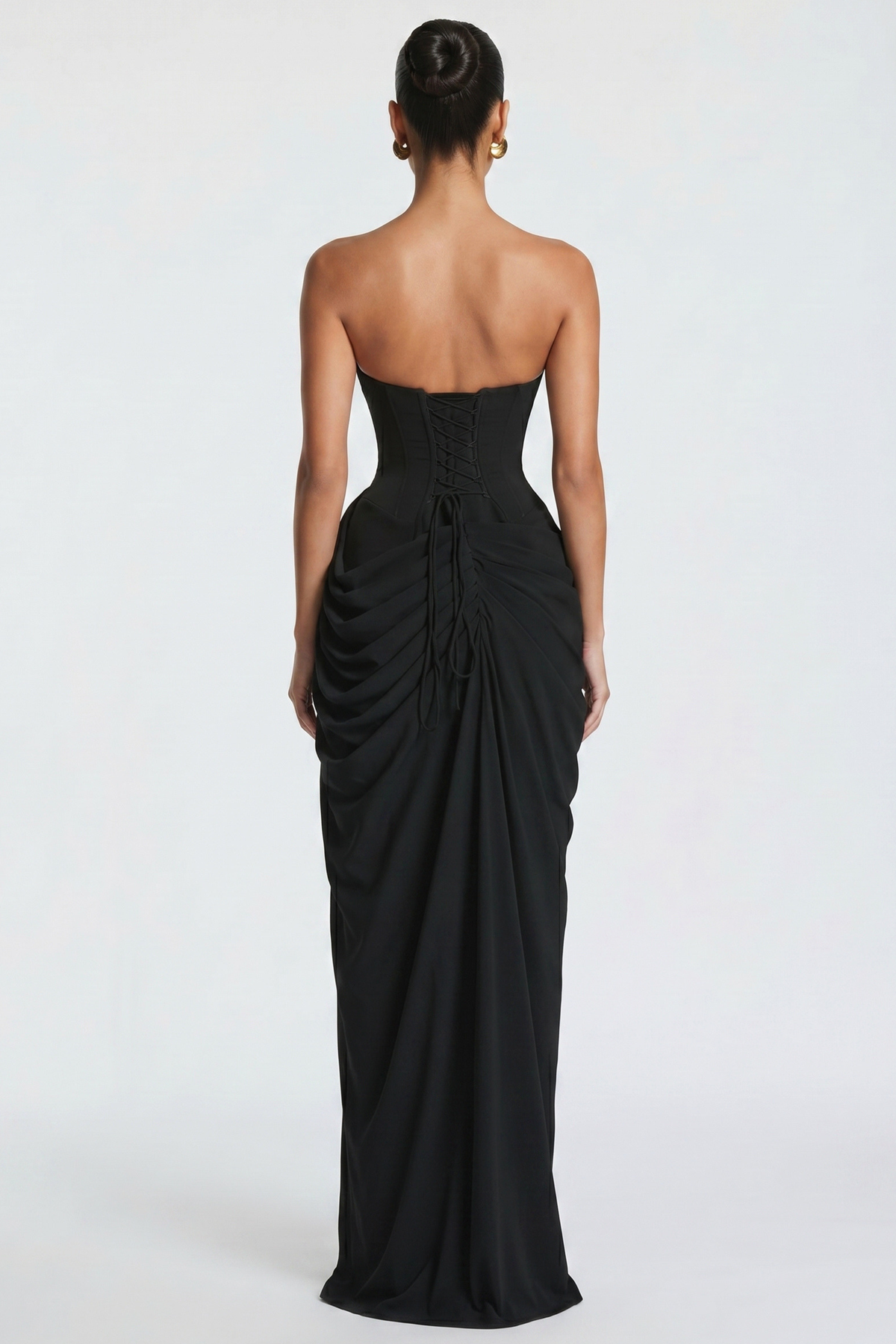 Vestido Longo Bustier Bianca - Preto