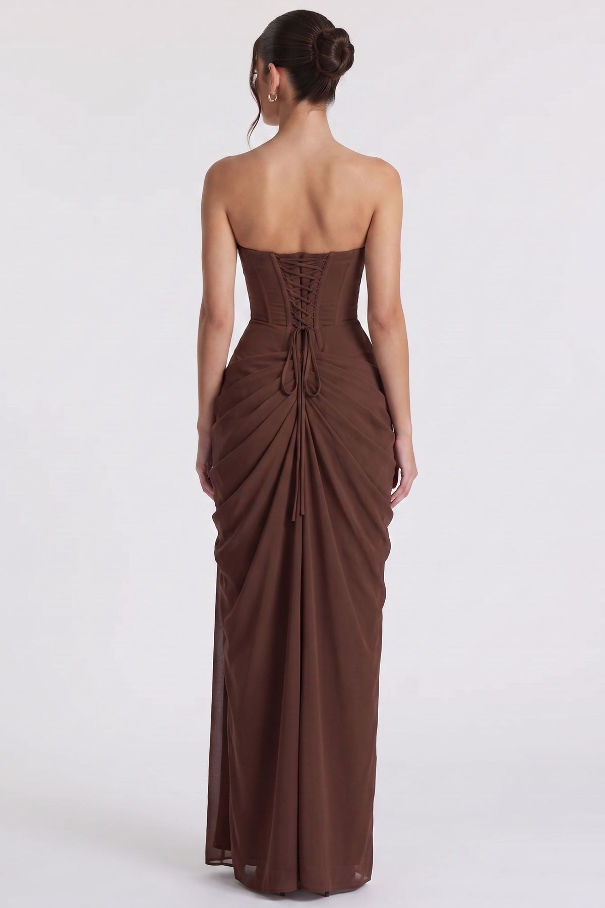 Vestido Longo Bustier Bianca - Marrom