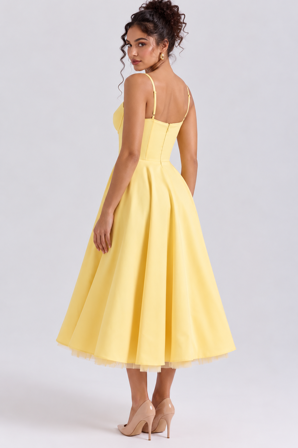 Vestido Midi Bella- Dupla Camada Rosa