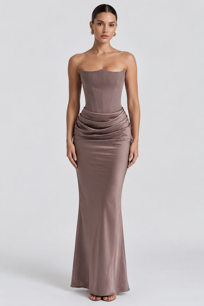 Vestido Longo Modelador Elsa - Cinza