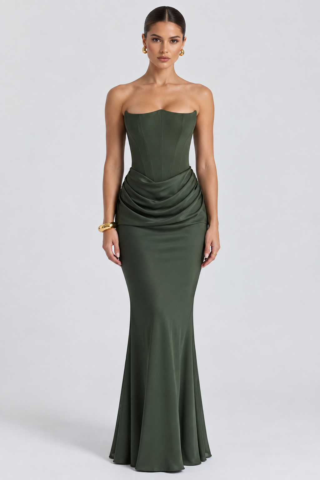 Vestido Longo Modelador Elsa - Cinza