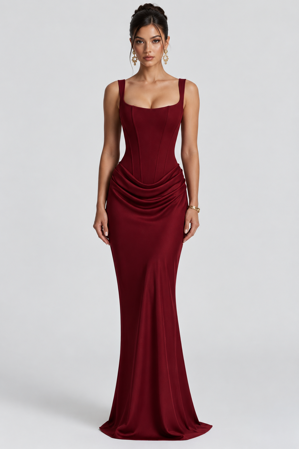Vestido Longo Bustier Amelli - Marsala