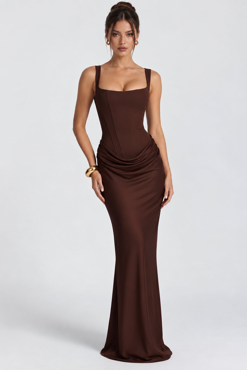 Vestido Longo Bustier Amelli - Marsala