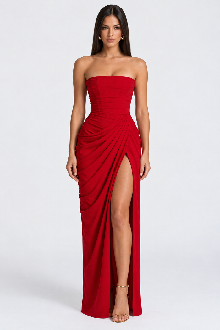 Vestido Longo Bustier Bianca - Vermelho