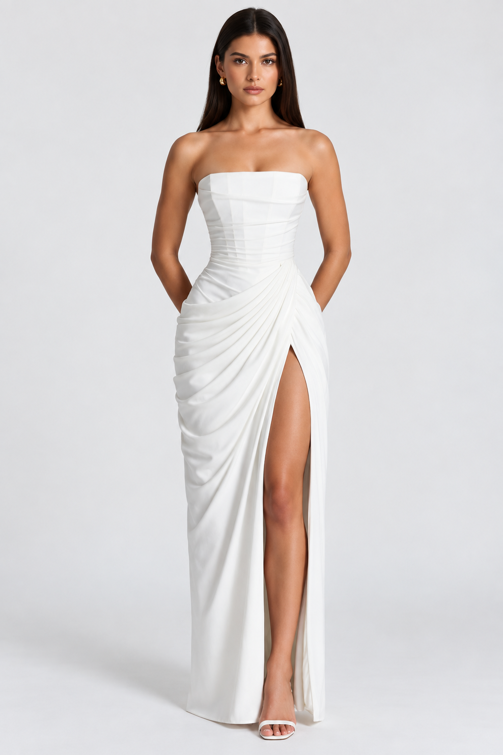 Vestido Longo Bustier Bianca - Branco