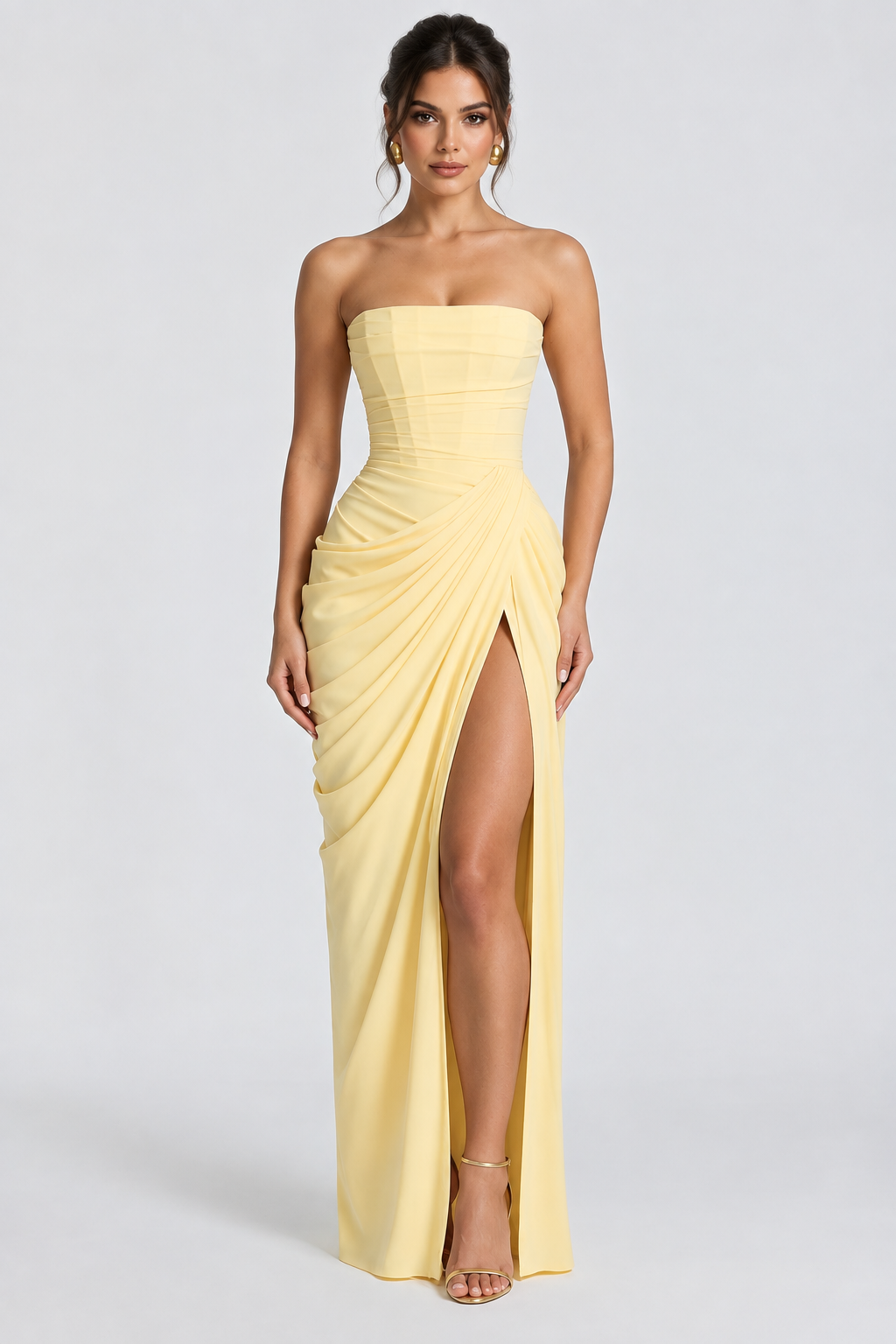 Vestido Longo Bustier Bianca - Amarelo