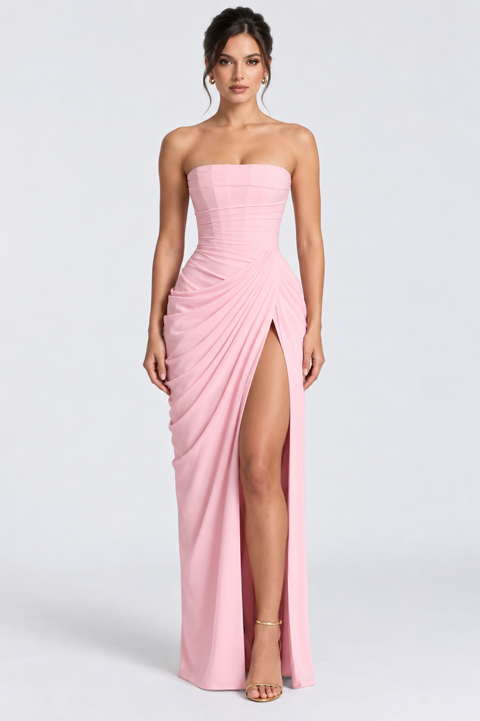 Vestido Longo Bustier Bianca - Rosa