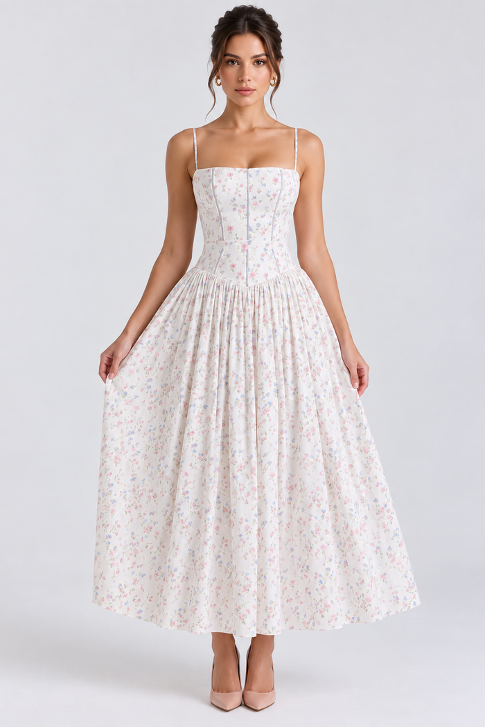 Vestido Modelador Camille - Branco Floral