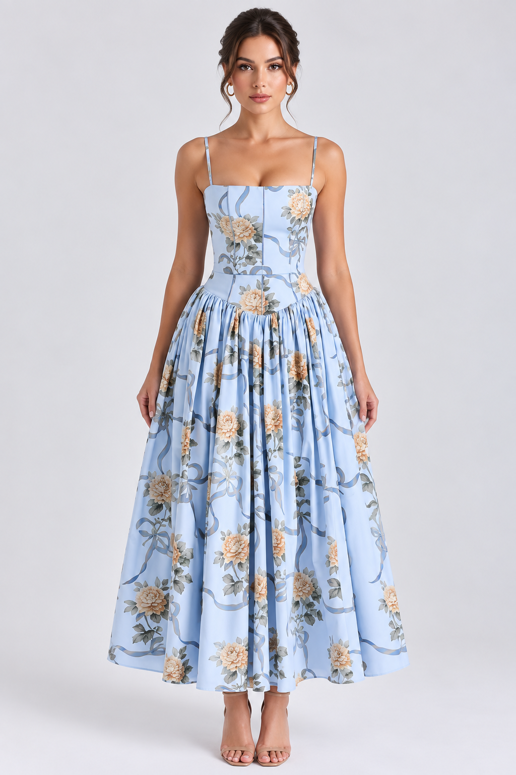 Vestido Modelador Camille - Azul Floral