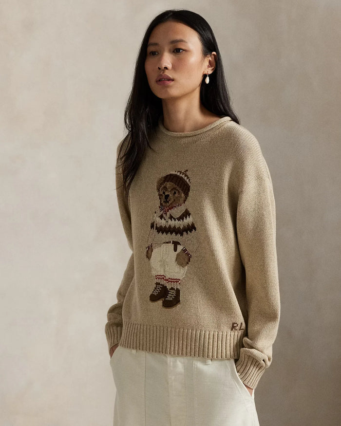 Suéter Ralph Lauren | Polo Bear Bege com Touca